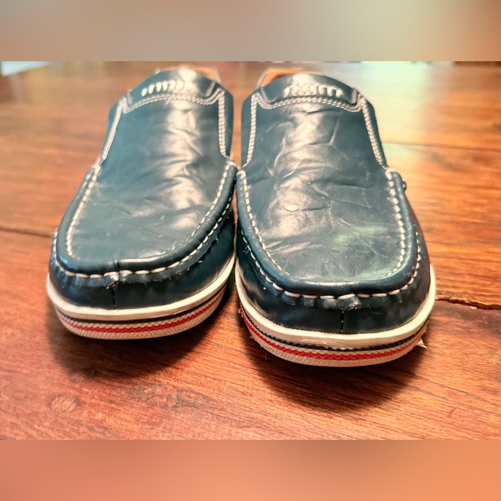 Men's Leather Urban Loafer Nautical Navy Slip on Comfort Driving Shoe Size 9 - Picture 7 of 13